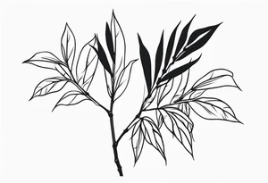 bamboo branch, monsteria leaf, bouganvillea tattoo idea
