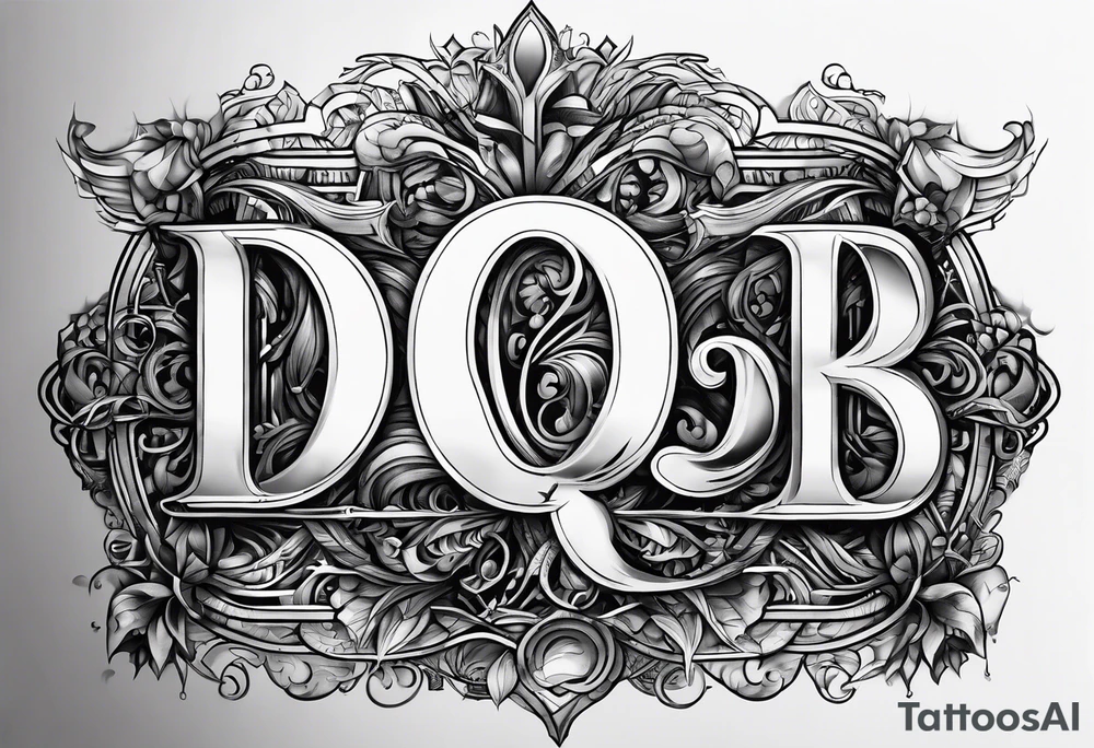 Cool image of initials “Dgb 3” tattoo idea