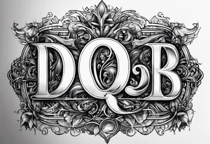 Cool image of initials “Dgb 3” tattoo idea