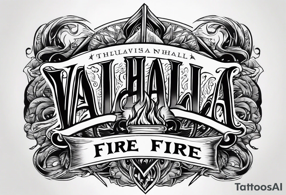 valhalla funeral on fire tattoo idea
