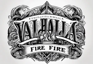 valhalla funeral on fire tattoo idea