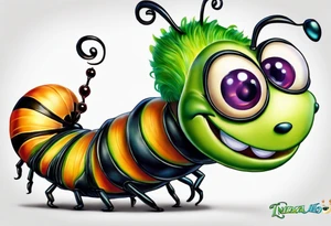 The caterpillar from the Pixar movie bugs life tattoo idea