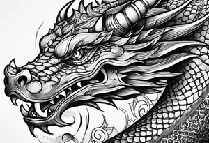 Dragon dumbbell tattoo idea