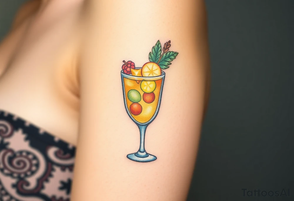 Maitai cocktail with islander garnishes tattoo idea
