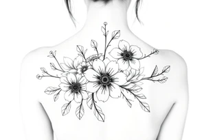 Flowers on your full back woman tattoo idea