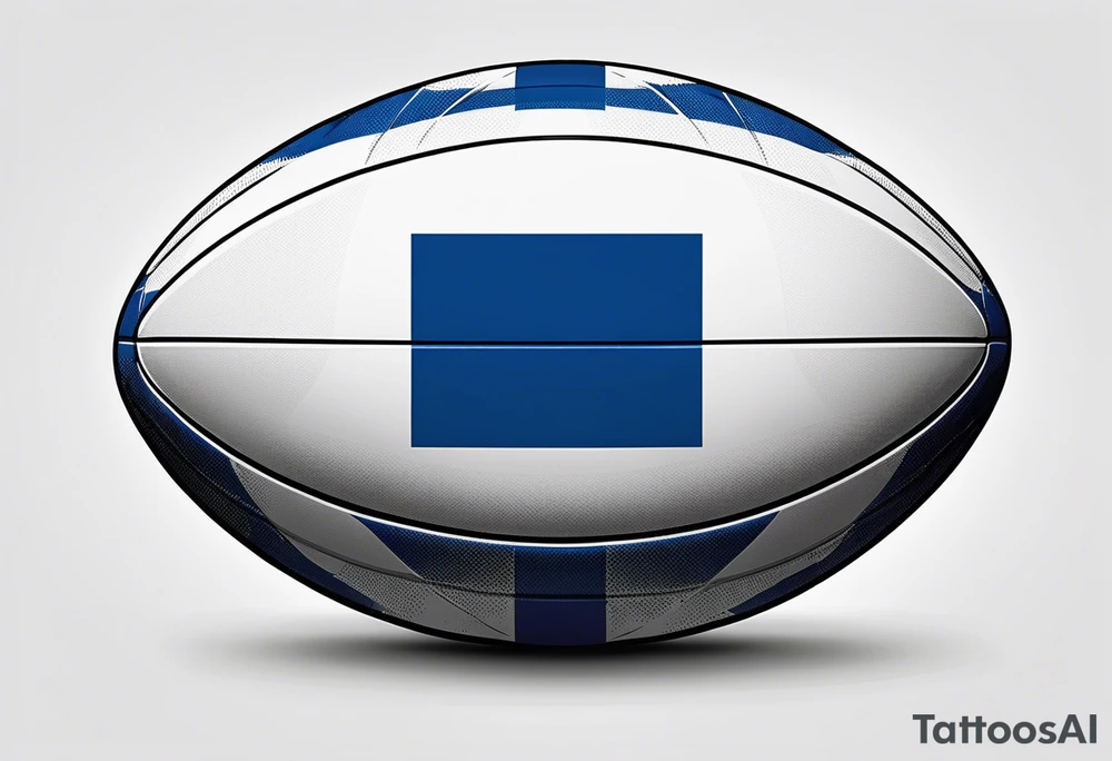 Rugby ball with Finland flag tattoo idea