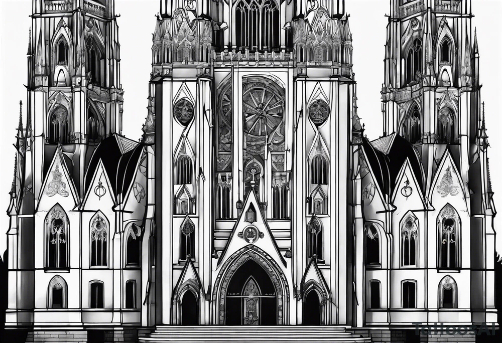cathedral on fire tattoo idea