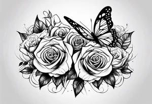 Butterfly roses as wings tattoo idea