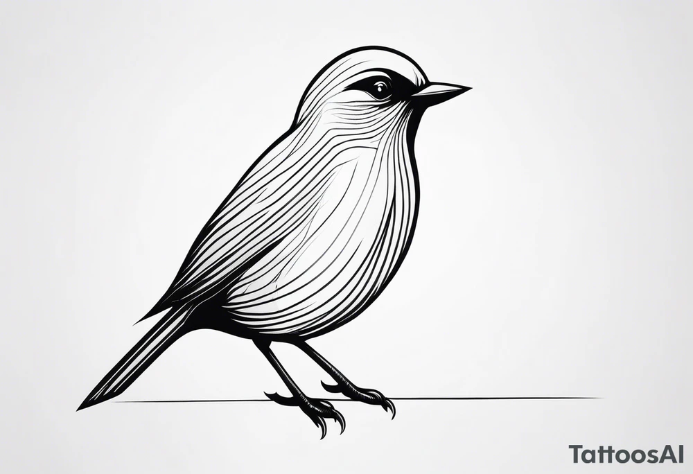 small bird minimal lines tattoo idea