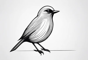 small bird minimal lines tattoo idea