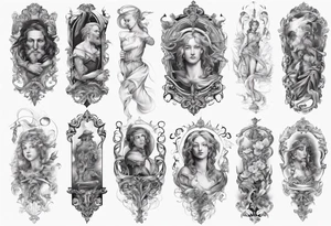 Renaissance sleeve tattoo idea