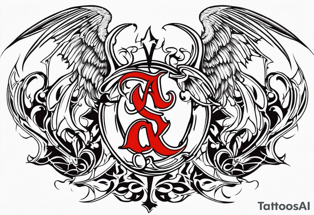 Angel vs Devil back tattoo design tattoo idea