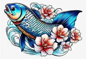 Blue Koi fish tattoo idea