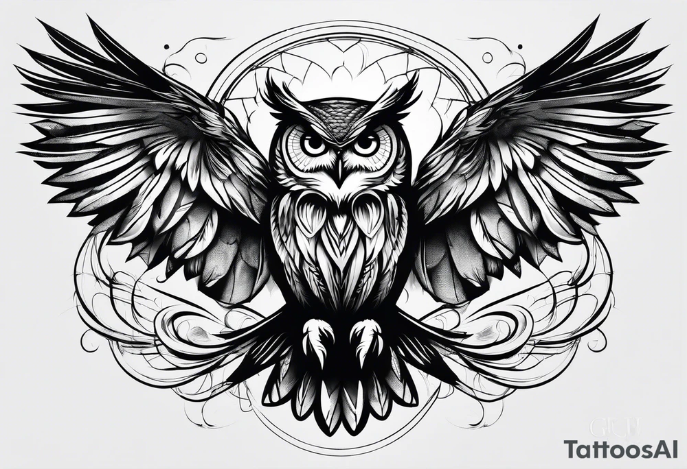 Owl ready to attack tattoo idea