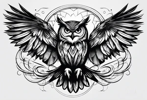 Owl ready to attack tattoo idea
