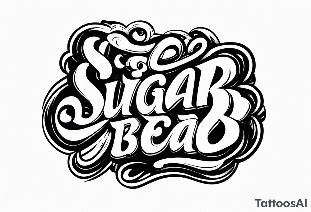 Sugar Bear in Italic script tattoo idea