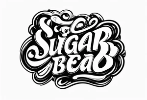 Sugar Bear in Italic script tattoo idea