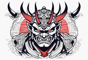 Cyber oni samurai tattoo idea