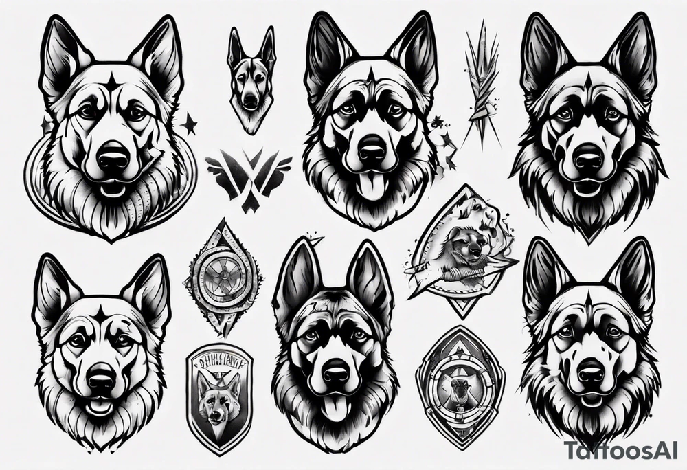 German shepherd tattoo idea