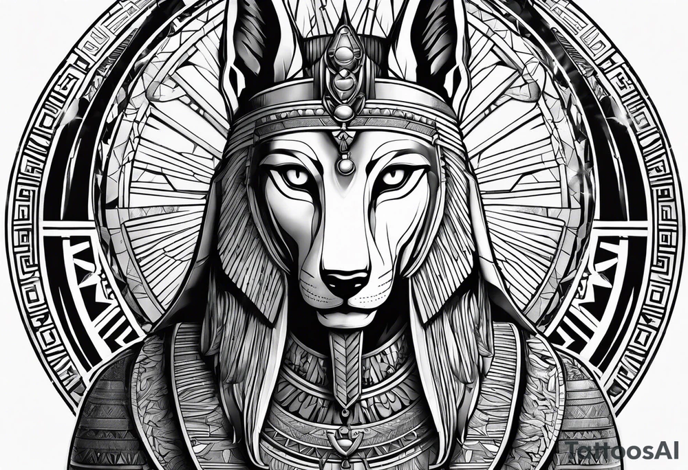 Egyptian with Anubis tattoo idea