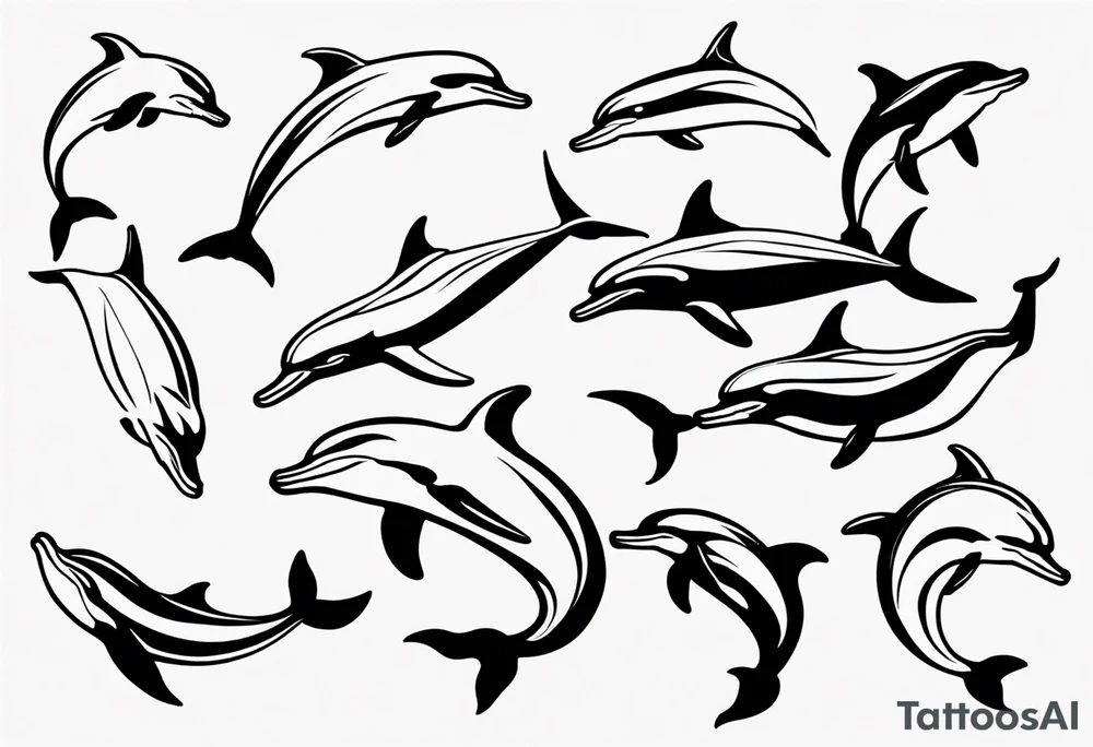 outline of a dolphin tattoo idea