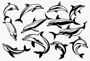 outline of a dolphin tattoo idea