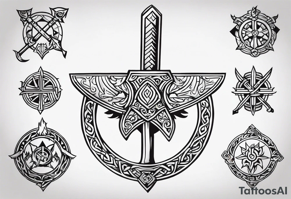 Viking hatchet tattoo idea