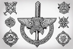 Viking hatchet tattoo idea