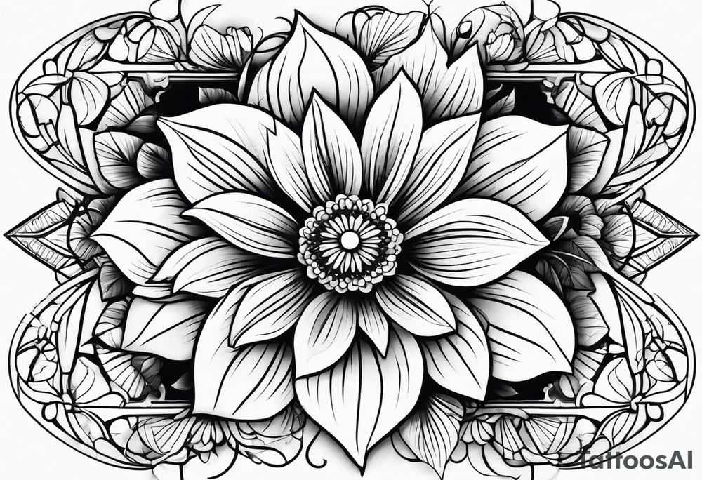flowers, leaves tattoo idea