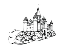 Germanic castle tattoo idea