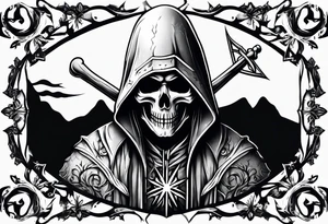 Grim reaper snow flake tattoo idea