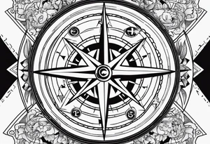 Compass map tattoo idea