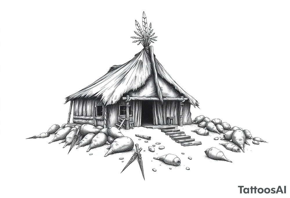 Native American settlement tattoo idea