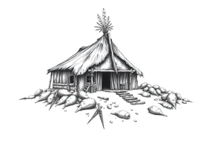 Native American settlement tattoo idea