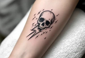 Thunderstorms with music symbol tattoo idea