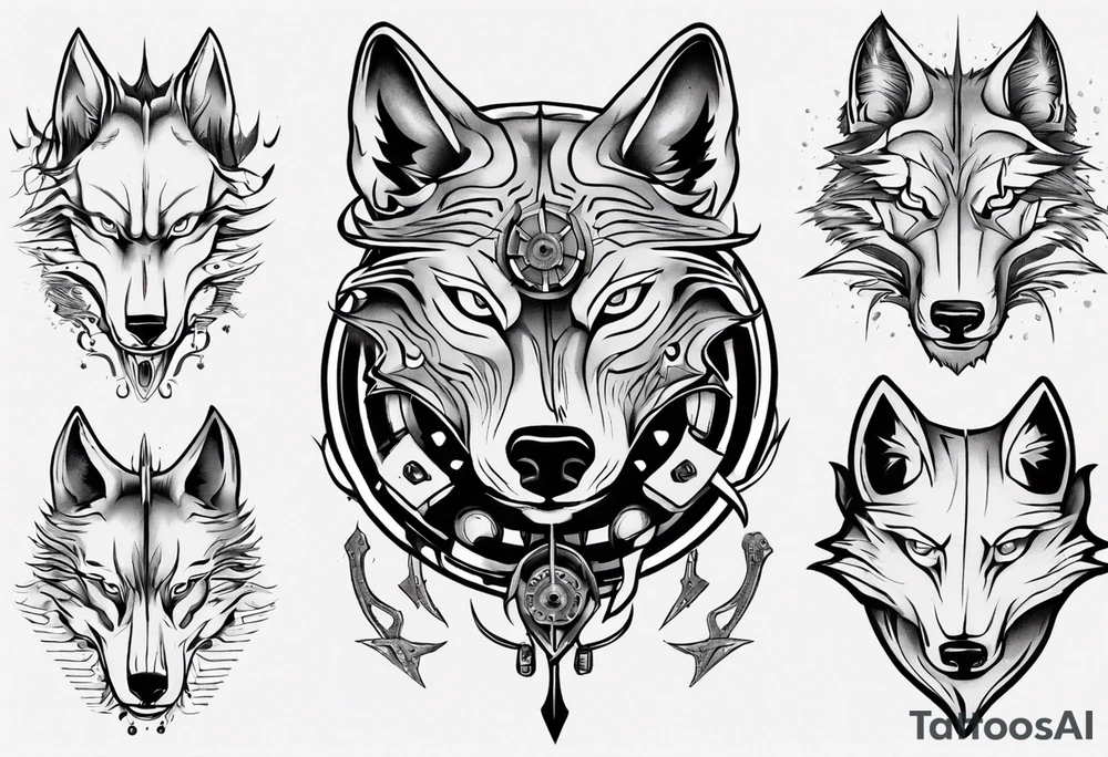 wolfs head tattoo idea