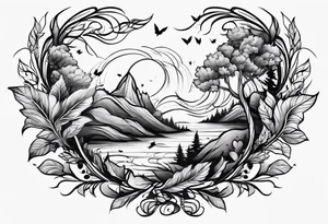 Leaves blown in the wind tattoo idea