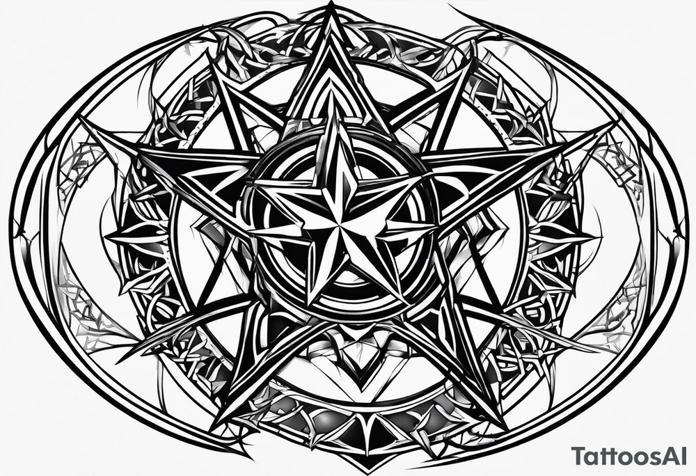 Lilith symbol inside a pentagram tattoo idea