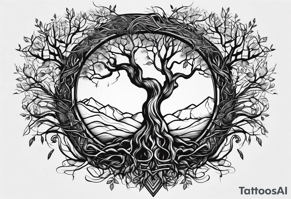 Tree and roots tattoo idea