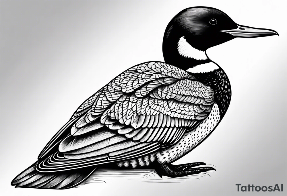 Loon stretching wings tattoo idea