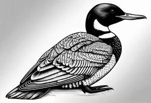 Loon stretching wings tattoo idea