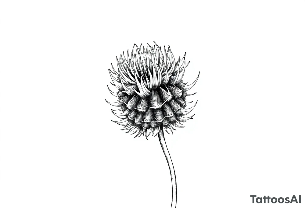 thistle minimalist tattoo idea
