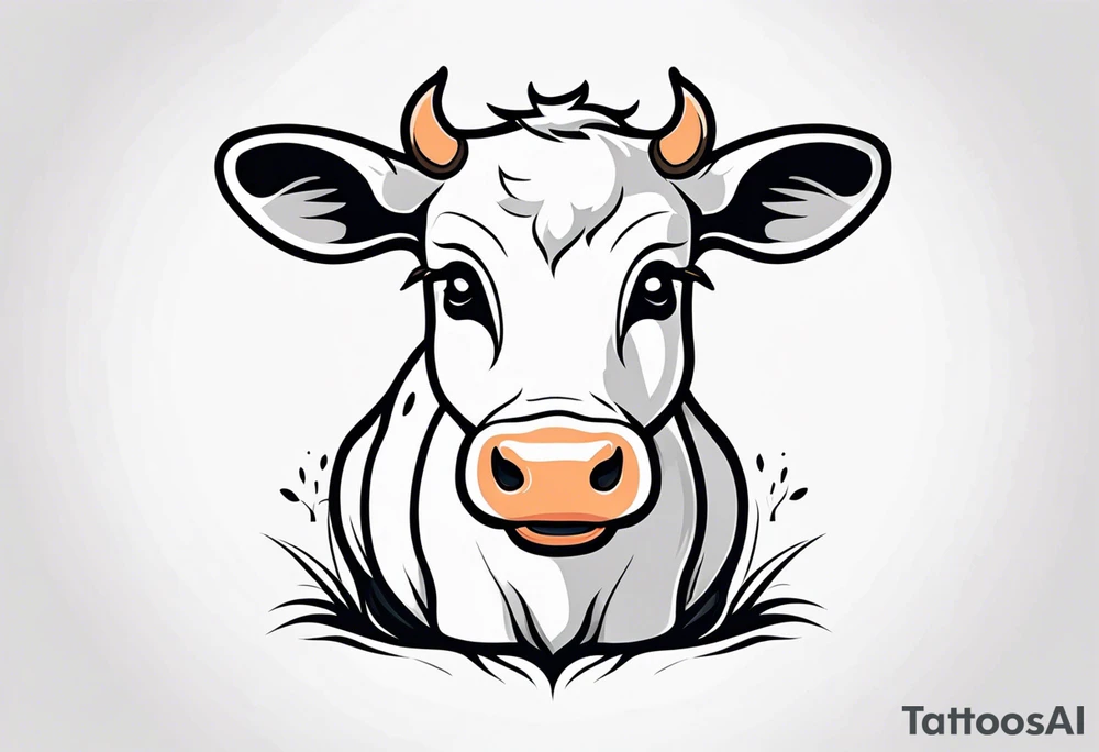 cute cow tattoo idea