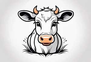 cute cow tattoo idea