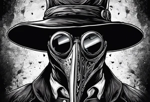 Plague doctor  with blood tattoo idea