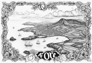 old azores islands map tattoo idea