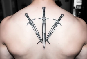 Virgo and sagittarius three swords tattoo idea