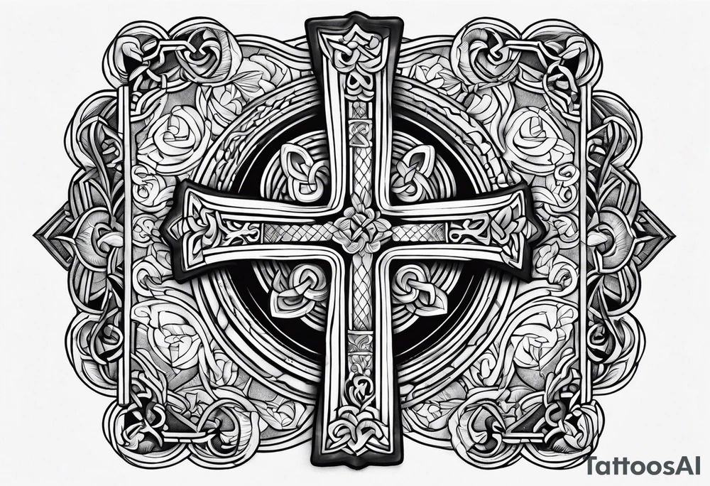 Irish cross popeye tattoo idea