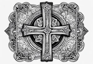 Irish cross popeye tattoo idea