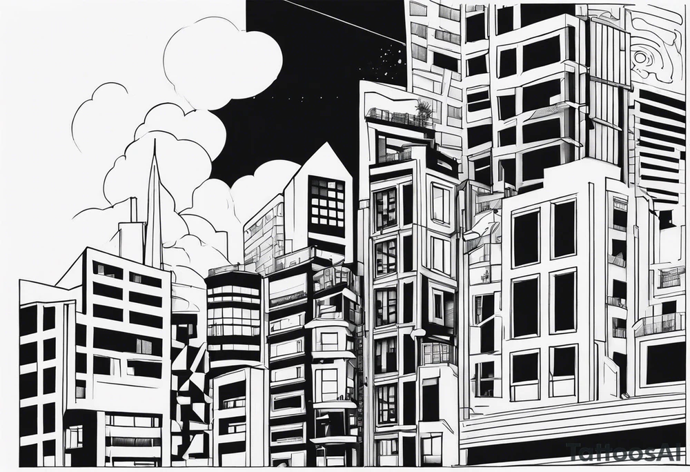 city life tattoo idea